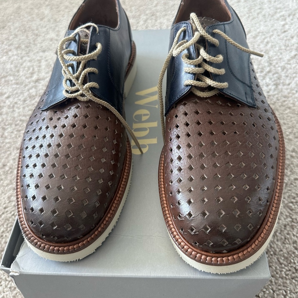 Men's Brown and Blue Oxford Shoes